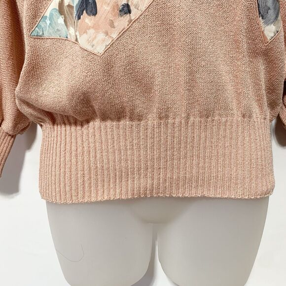 Vintage Anthony Sicari Knit Sweater Sz 10 Bow Embroidered 3/4 Sleeve Top Blouse - Picture 4 of 10